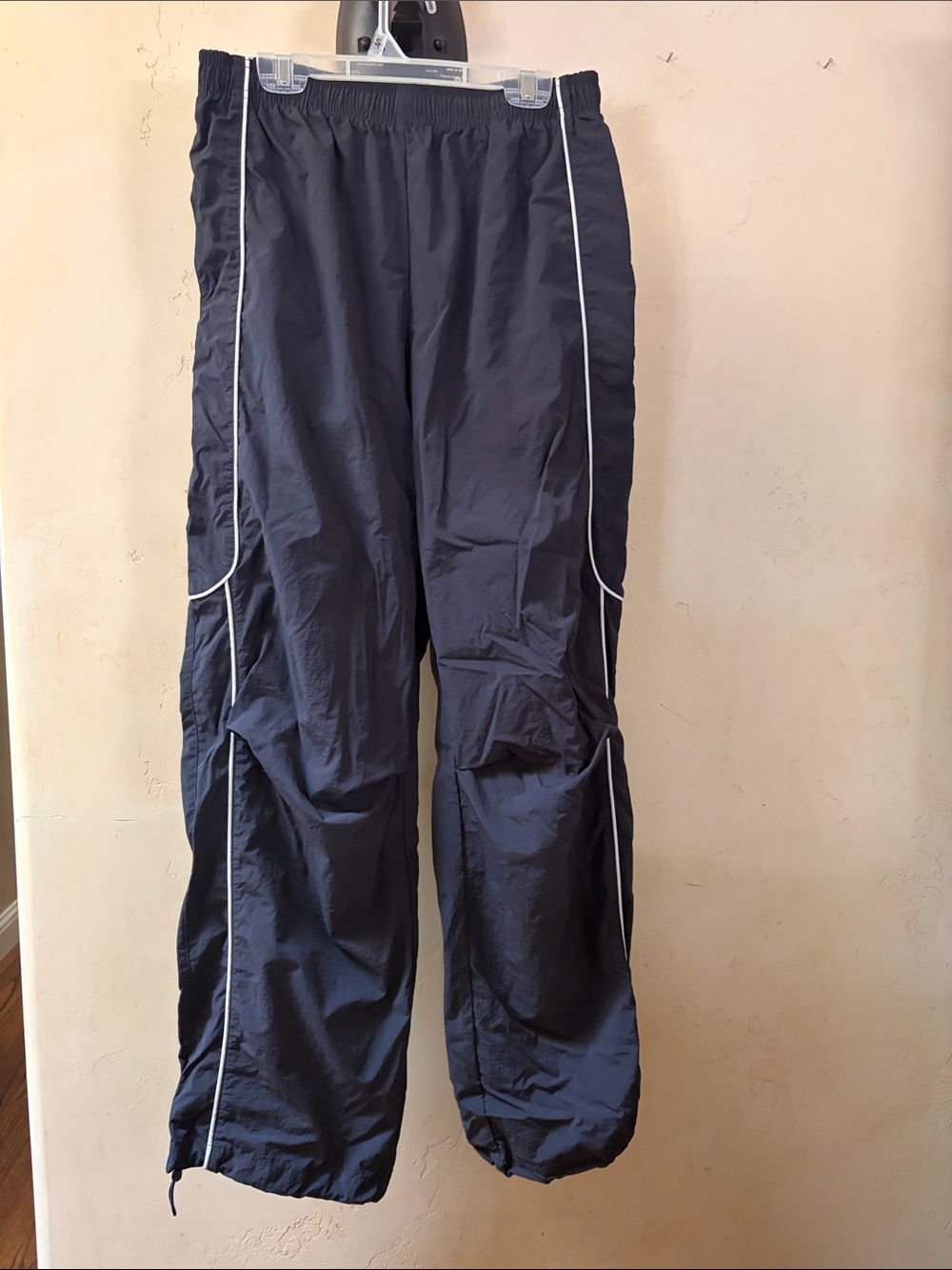 Sz S BDG Black Track Pants with White Piping Detail